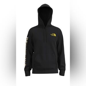 The North Face Men's Black Hoodie with Yellow Logo